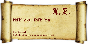 Márky Róza névjegykártya